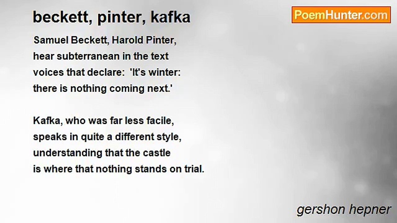 gershon hepner - beckett, pinter, kafka