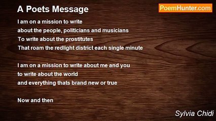 Sylvia Chidi - A Poets Message