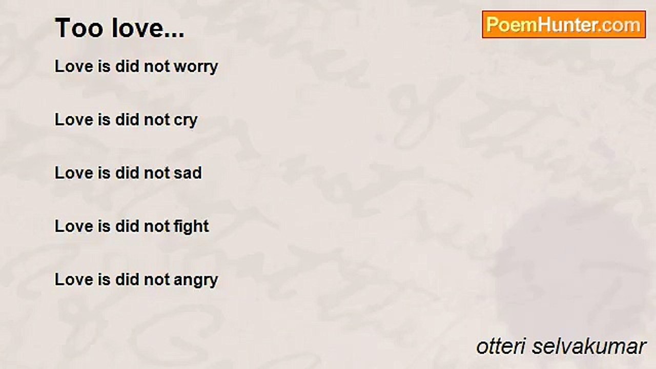 otteri selvakumar - Too love...