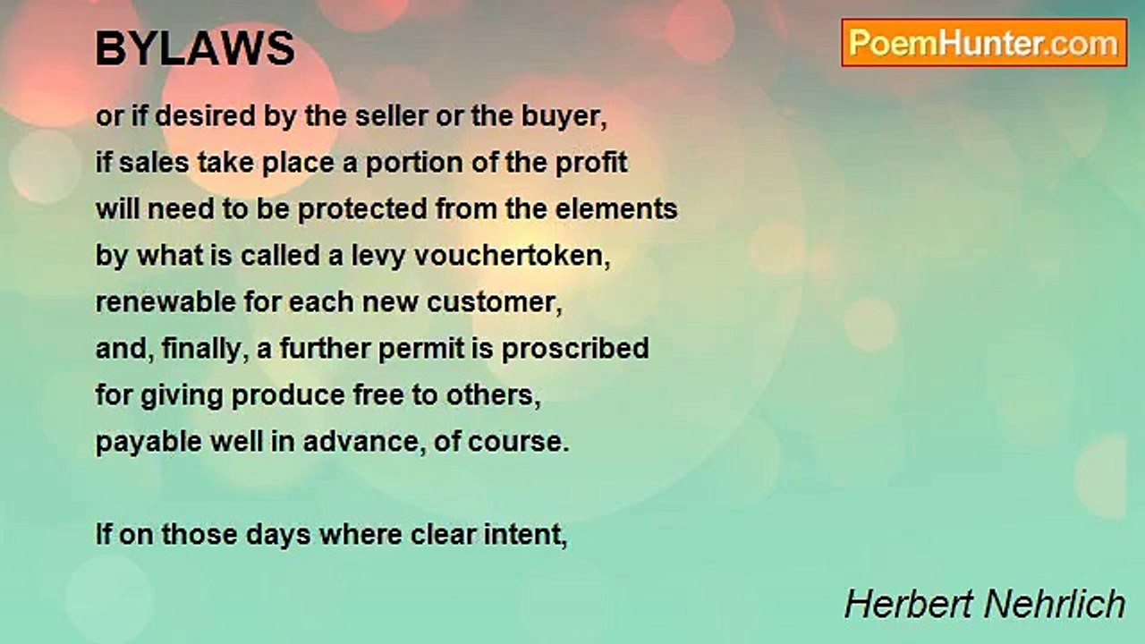 Herbert Nehrlich - BYLAWS