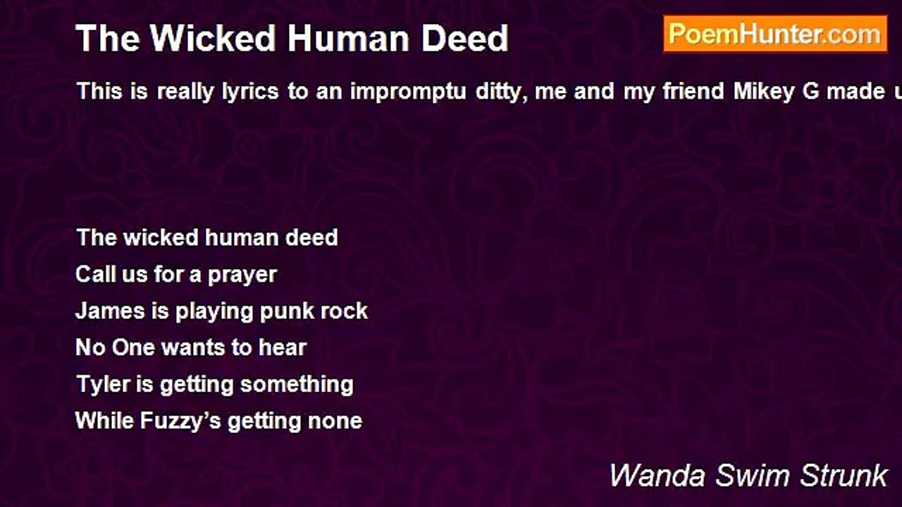 Wanda Swim Strunk - The Wicked Human Deed