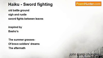 john tiong chunghoo - Haiku - Sword fighting