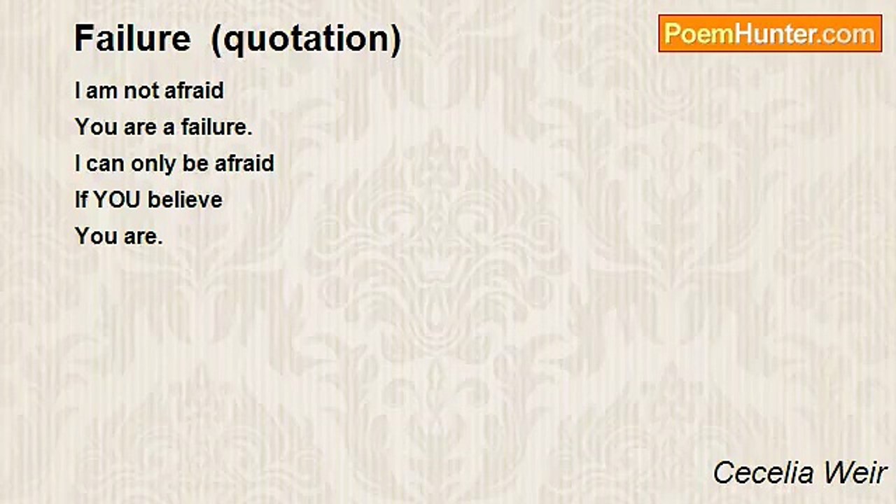 Cecelia Weir - Failure  (quotation)