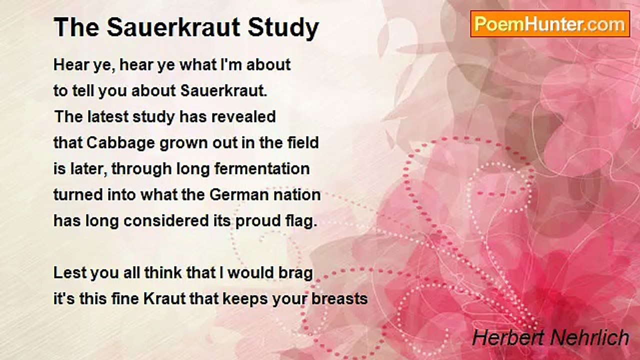 Herbert Nehrlich - The Sauerkraut Study