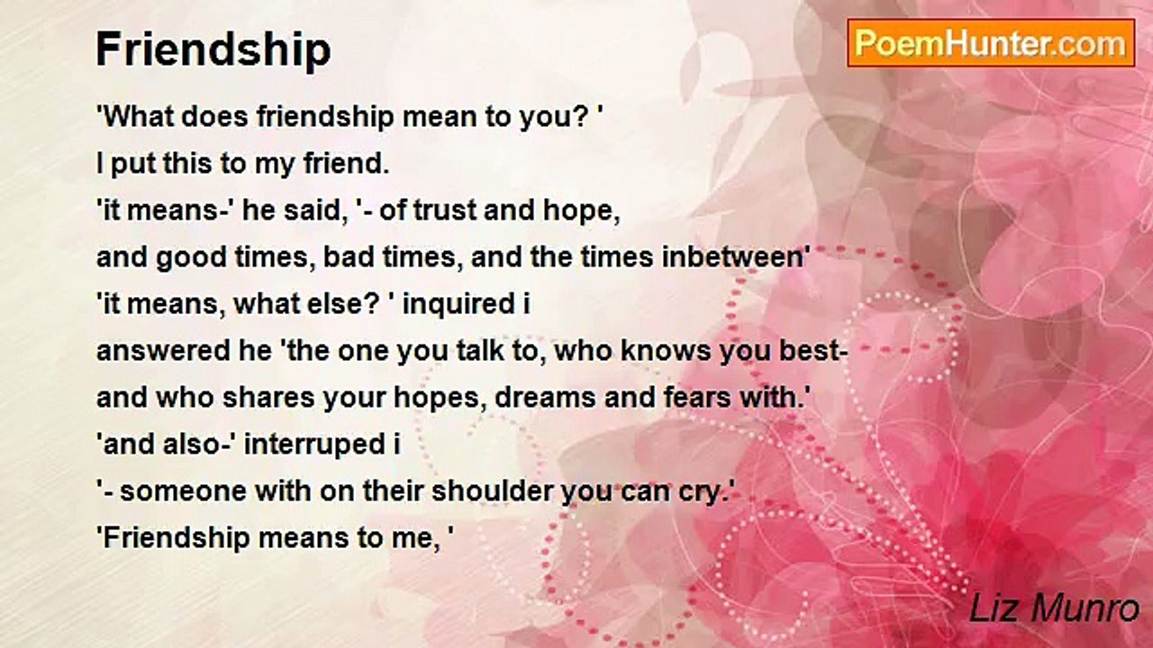 Liz Munro - Friendship