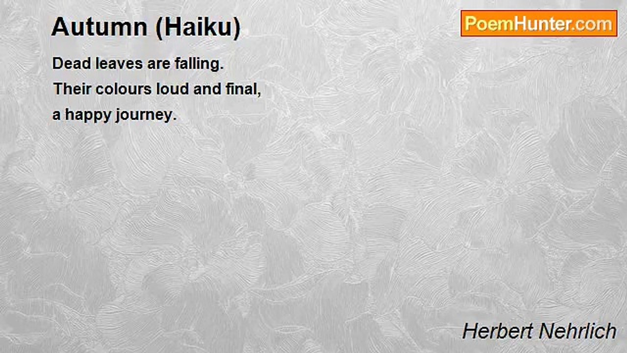 Herbert Nehrlich - Autumn (Haiku)
