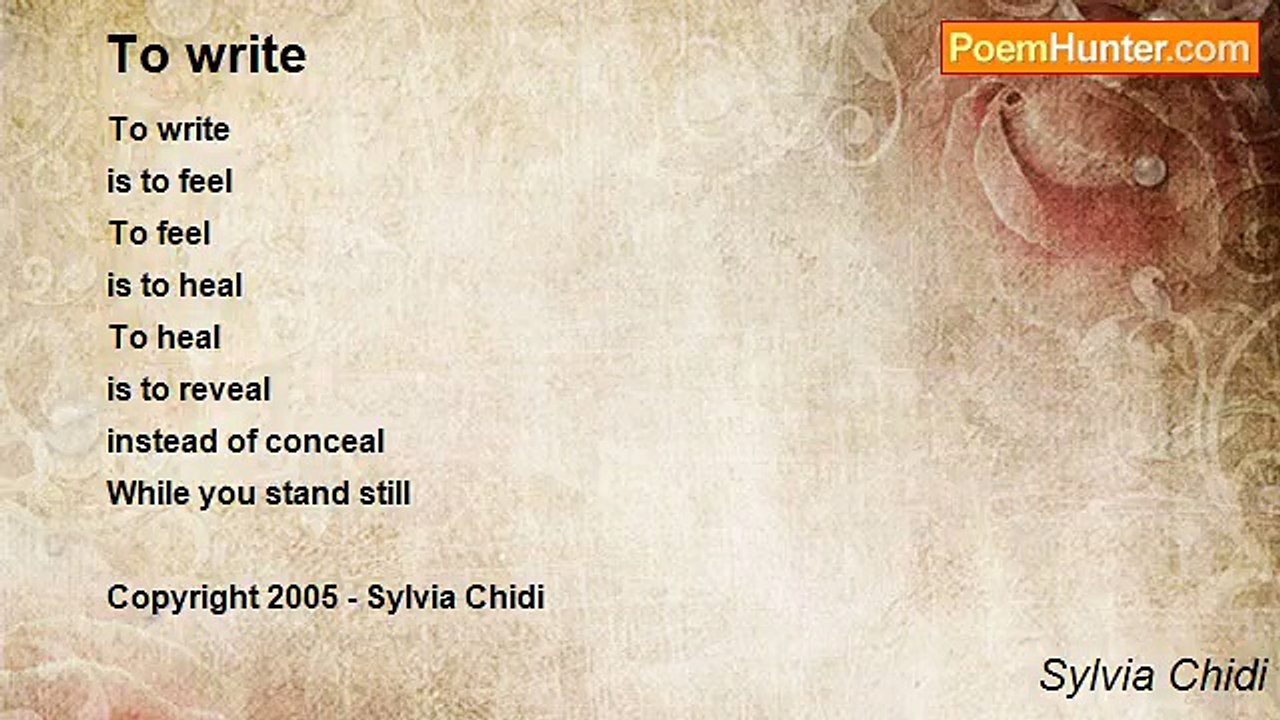 Sylvia Chidi - To write