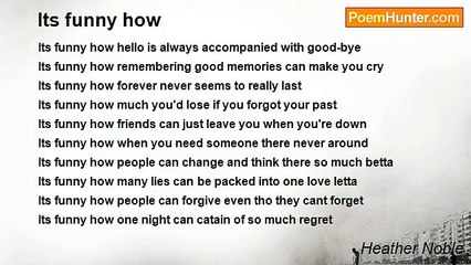 Heather Noble - It's Funny How