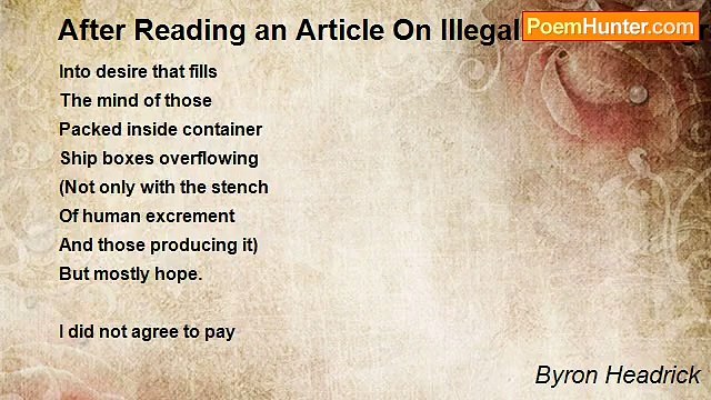 Byron Headrick - After Reading an Article On Illegal Asian Immigration