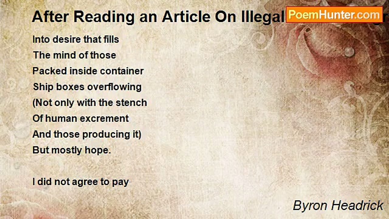 Byron Headrick - After Reading an Article On Illegal Asian Immigration