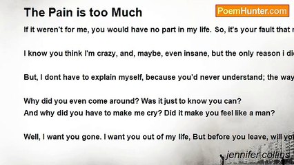 jennifer collins - The Pain is too Much