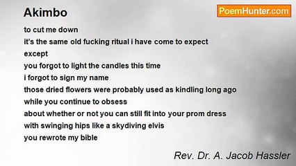 Rev. Dr. A. Jacob Hassler - Akimbo