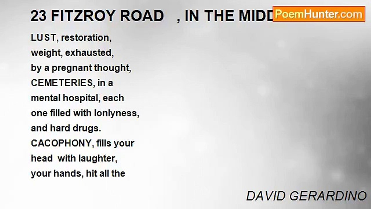 DAVID GERARDINO - 23 FITZROY ROAD   , IN THE MIDDLE
