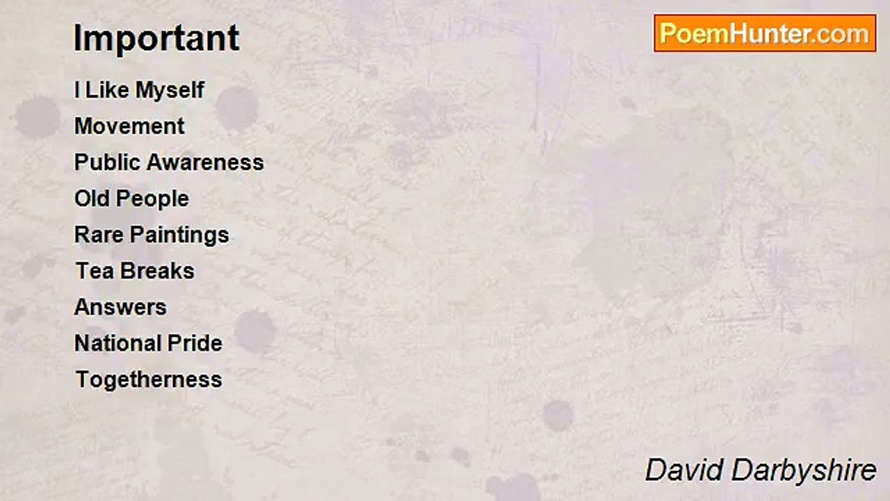 David Darbyshire - Important