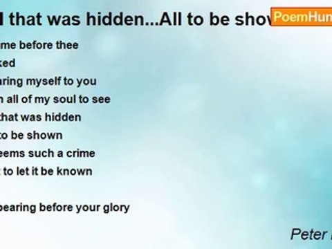 Peter LeBuhn - All that was hidden...All to be shown