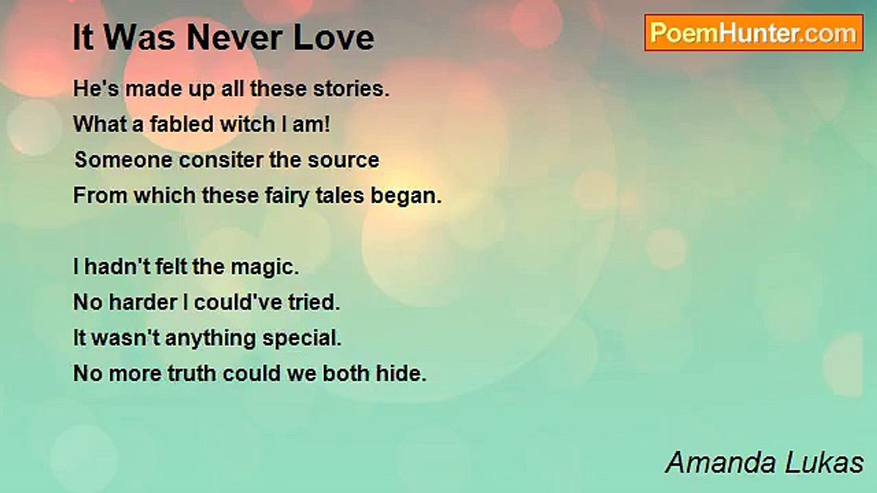 Amanda Lukas - It Was Never Love