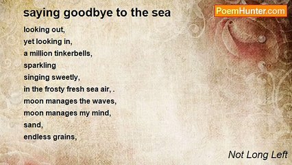 Not Long Left - saying goodbye to the sea