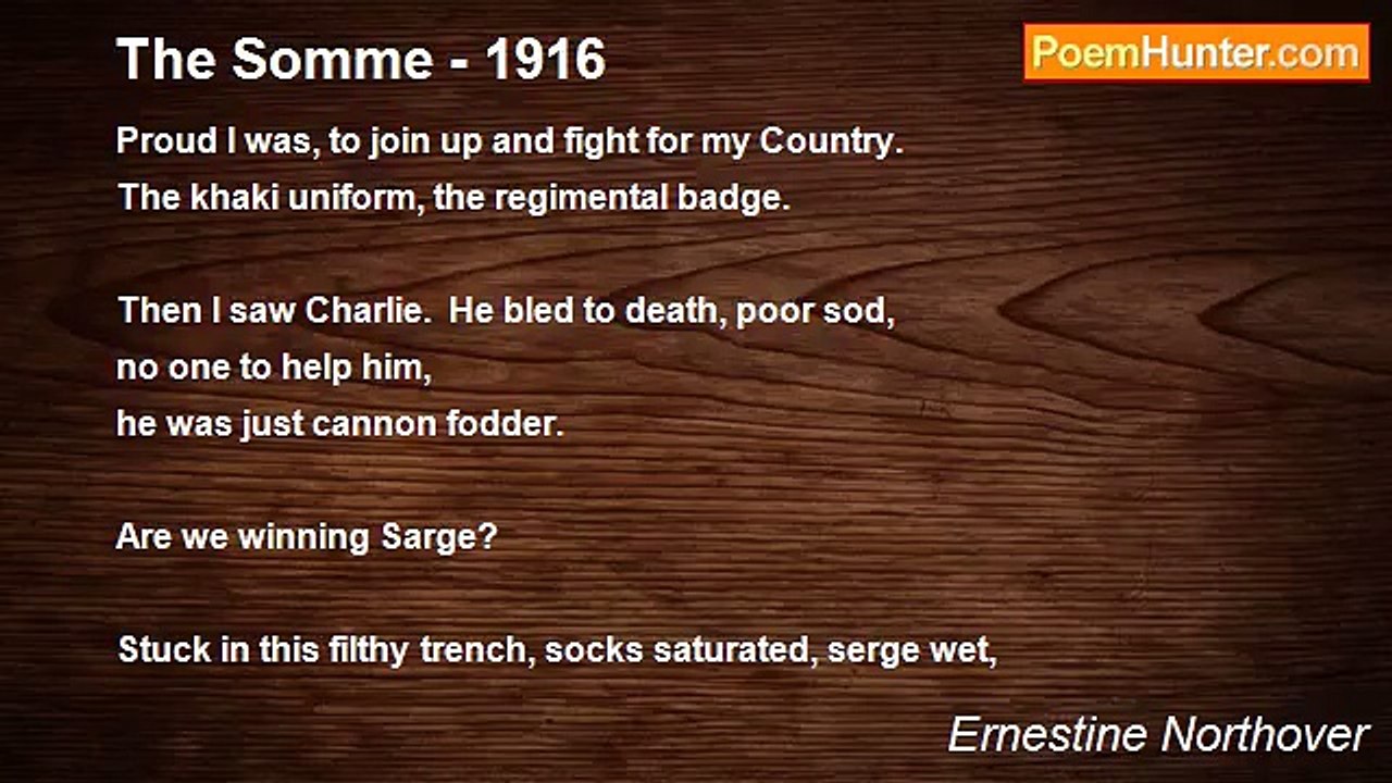 Ernestine Northover - The Somme - 1916