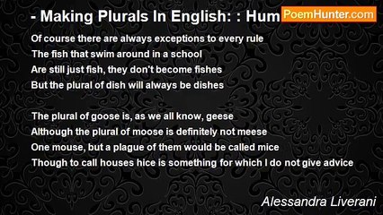 Alessandra Liverani - - Making Plurals In English: : Humour