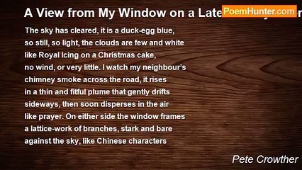 Pete Crowther - A View from My Window on a Late Sunday Afternoon in Winter