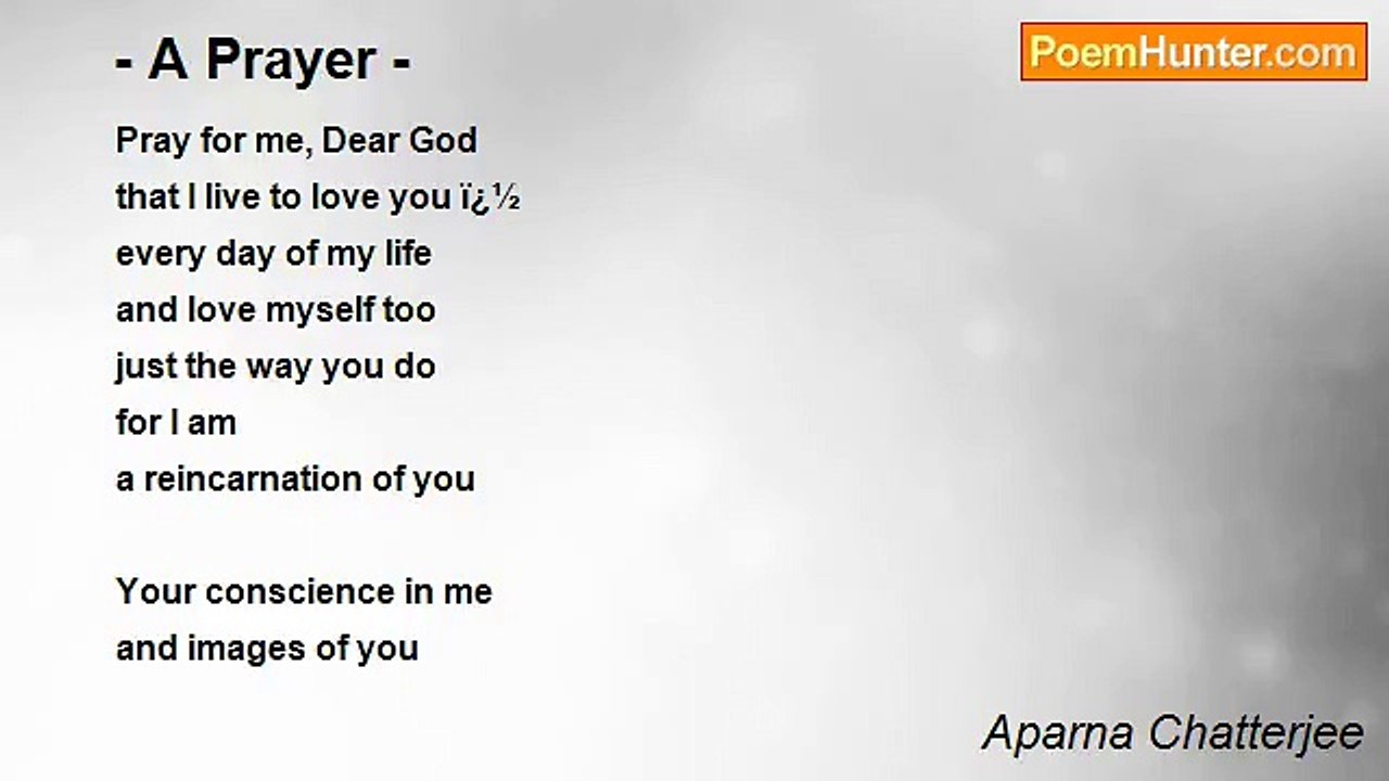 Aparna Chatterjee - - A Prayer -