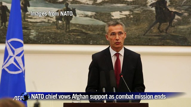 NATO chief vows Afghan support as combat mission ends
