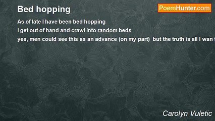 Carolyn Vuletic - Bed hopping