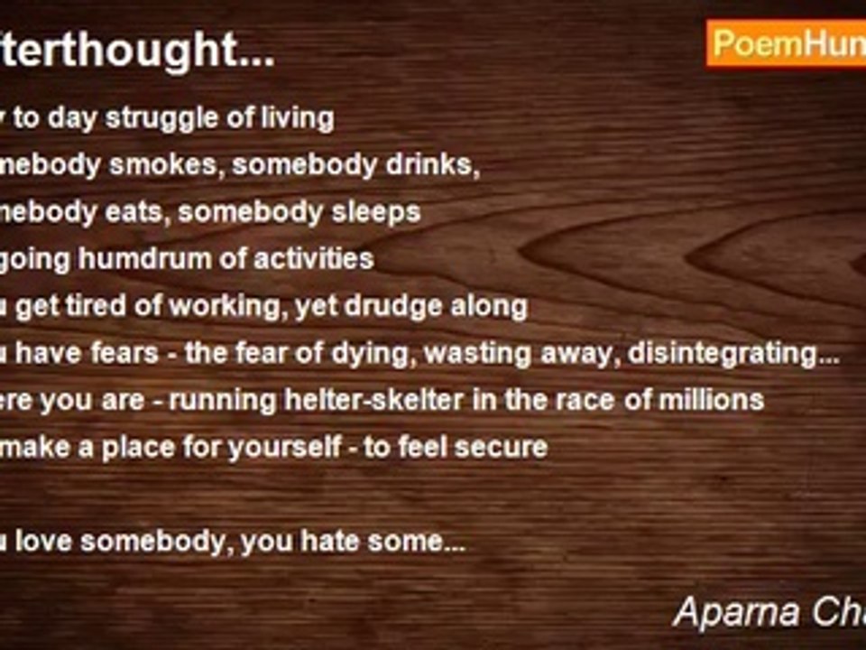 Aparna Chatterjee - Afterthought...