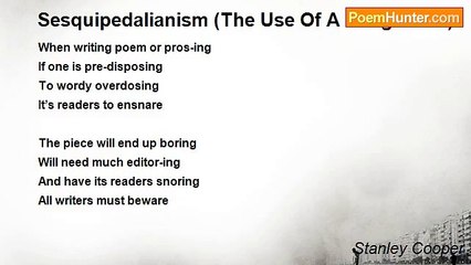 Stanley Cooper - Sesquipedalianism (The Use Of A Long Word)