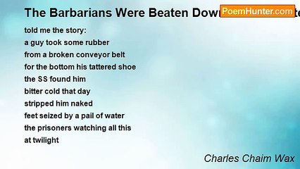 Charles Chaim Wax - The Barbarians Were Beaten Down But Too Late
