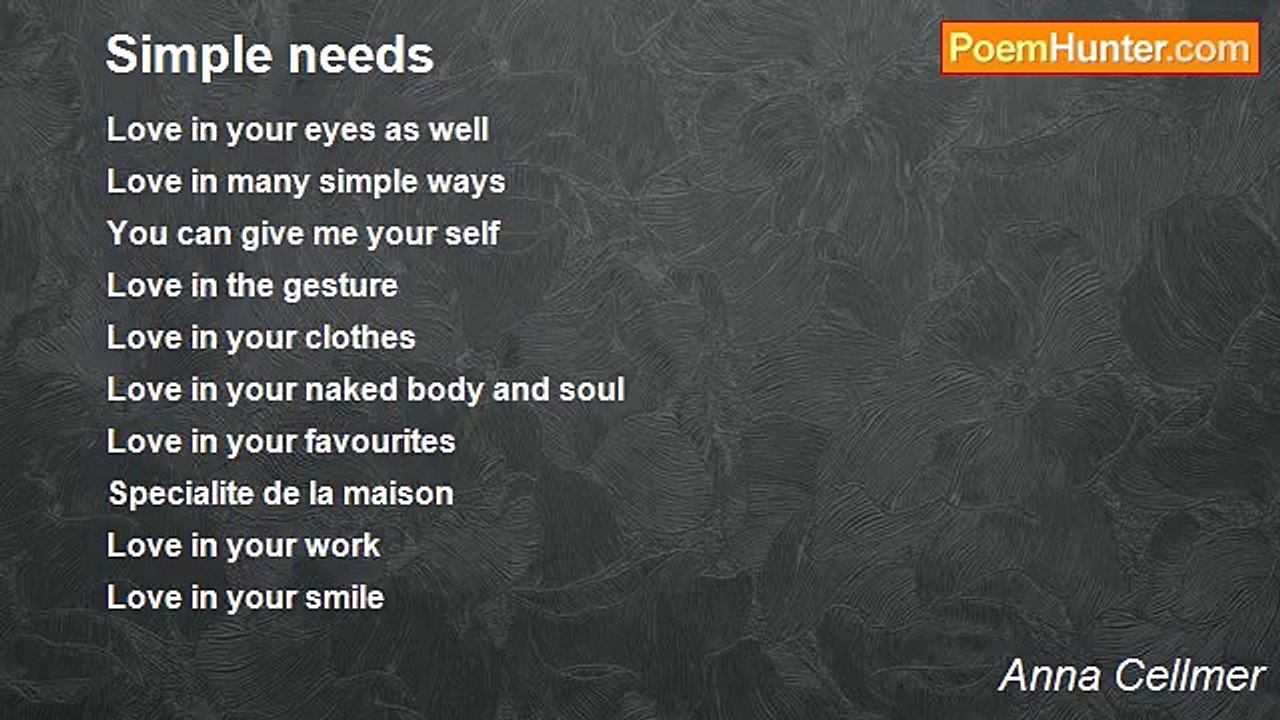 Anna Cellmer - Simple needs