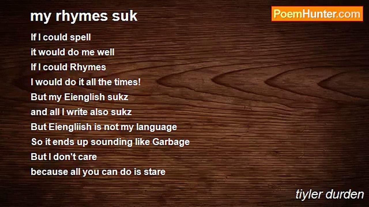 tiyler durden - my rhymes suk