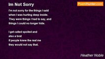 Heather Noble - Im Not Sorry