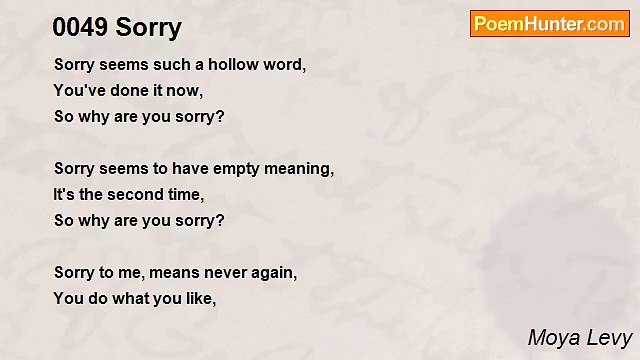 Moya Levy - 0049 Sorry