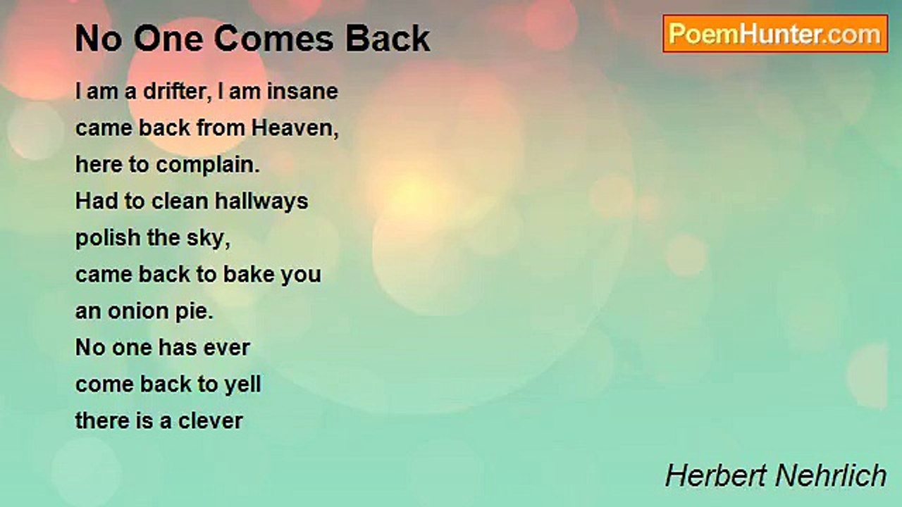 Herbert Nehrlich - No One Comes Back
