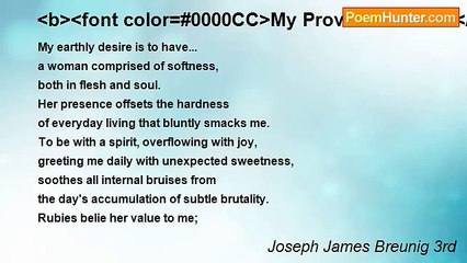 Joseph James Breunig 3rd - <b>My Proverbs 31 Wife</b>