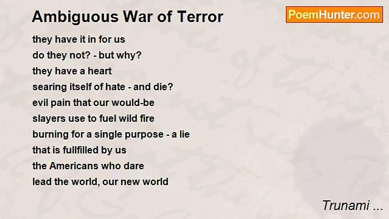 Trunami ... - Ambiguous War of Terror