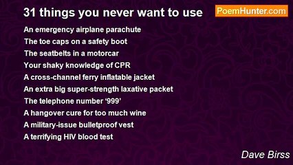 Dave Birss - 31 things you never want to use