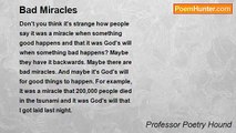Professor Poetry Hound - Bad Miracles