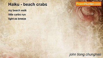 john tiong chunghoo - Haiku - beach crabs