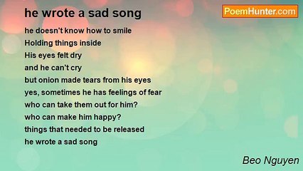 Beo Nguyen - he wrote a sad song
