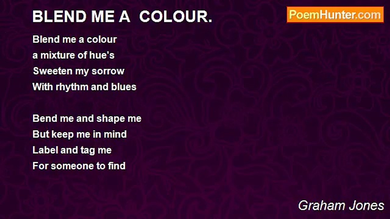 Graham Jones - BLEND ME A  COLOUR.