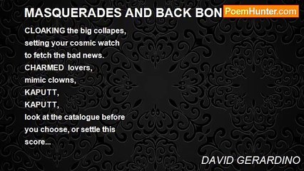 DAVID GERARDINO - MASQUERADES AND BACK BONE