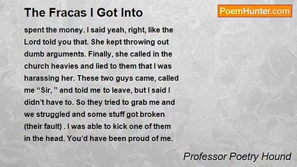 Professor Poetry Hound - The Fracas I Got Into