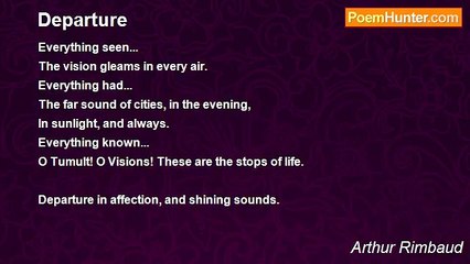 Arthur Rimbaud - Departure