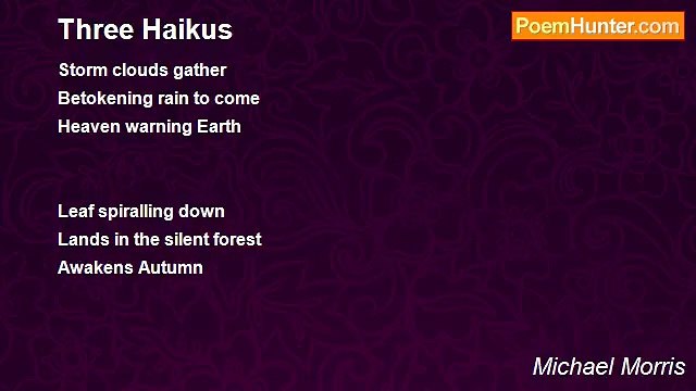 Michael Morris - Three Haikus