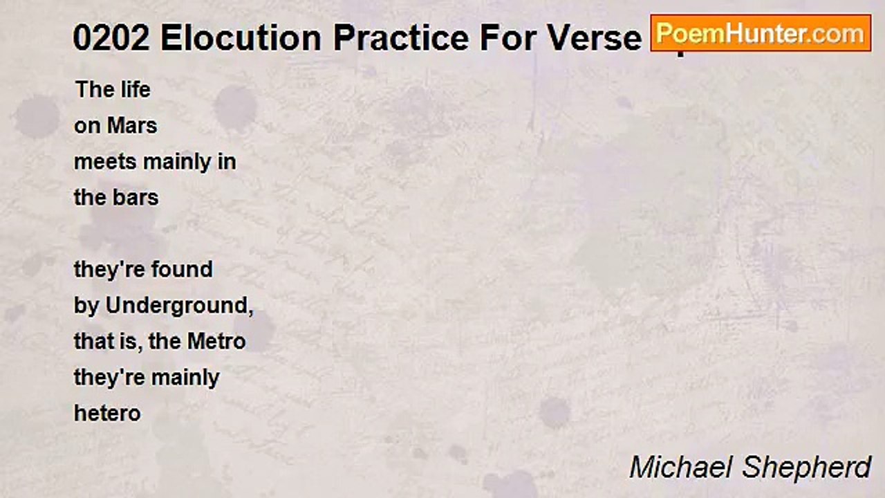 Michael Shepherd - 0202 Elocution Practice For Verse Speakers
