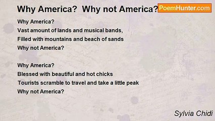 Sylvia Chidi - Why America?  Why not America?