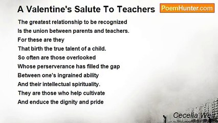 Cecelia Weir - A Valentine's Salute To Teachers