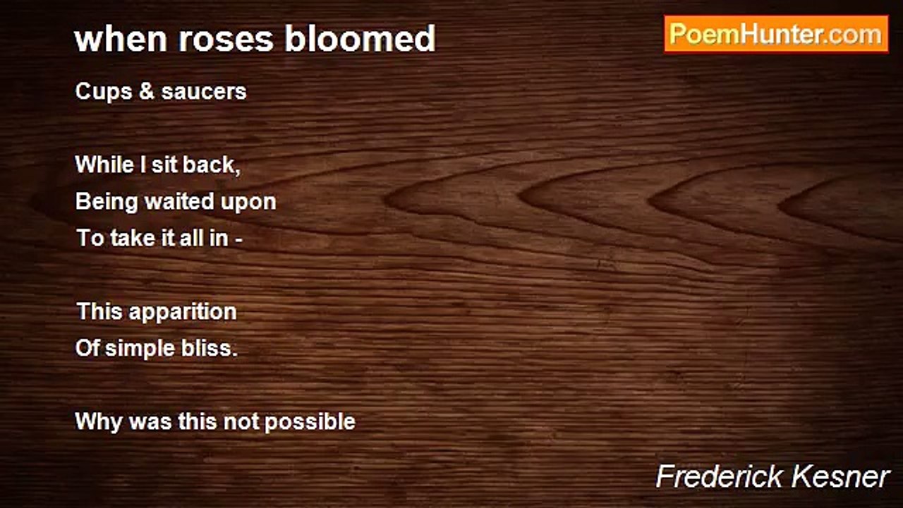 Frederick Kesner - when roses bloomed